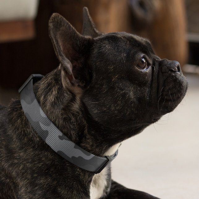 Charcoal Gray Camo Pattern Dog Pet Collar (Creator Uploaded)