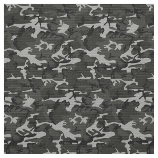 Charcoal Gray Camouflage DIY Fabric