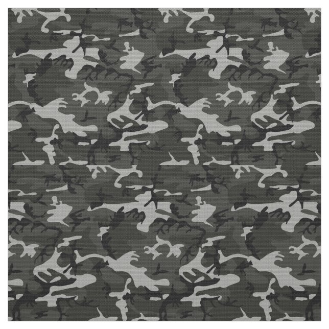 Charcoal Gray Camouflage DIY Fabric (Swatch)