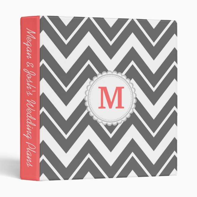 Charcoal Gray Chevron Binder (Front/Spine)