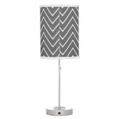Charcoal Gray Chevron Pattern | Black Monogram Table Lamp (Back)
