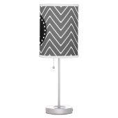 Charcoal Gray Chevron Pattern | Black Monogram Table Lamp (Right)