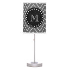 Charcoal Gray Chevron Pattern | Black Monogram
