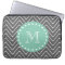 Charcoal Gray Chevron Pattern | Mint Green Monogra
