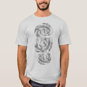 Charcoal Gray Circles MCM Look Geometric Abstract T-Shirt