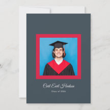Charcoal Gray Crimson White High School Photo Grad