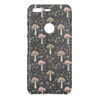 Charcoal Gray Earthy Fungi Seamless Pattern Uncommon Google Pixel Case