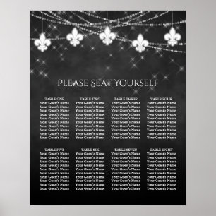 Charcoal Gray Fleur de Lis Lights   Seating Chart