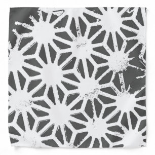 Charcoal gray geometric pattern bandana