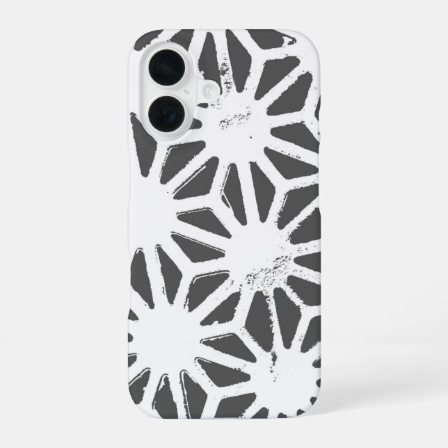 Charcoal gray geometric pattern iphone case (Back)