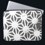Charcoal gray geometric pattern laptop sleeve<br><div class="desc">Charcoal gray geometric pattern</div>
