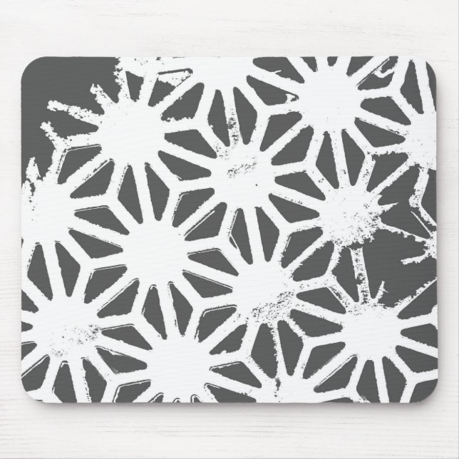 Charcoal gray geometric pattern mouse pad (Front)