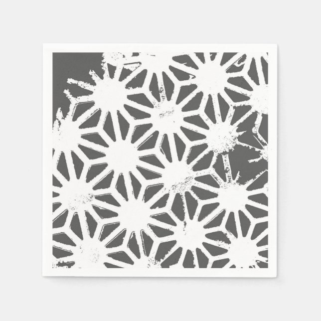 Charcoal gray geometric pattern napkins (Front)