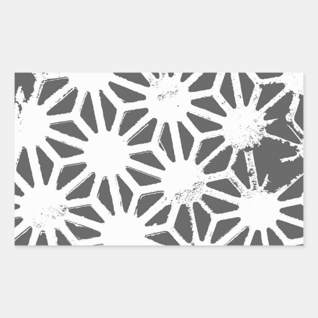 Charcoal gray geometric pattern rectangular sticker (Front)