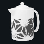 Charcoal gray geometric pattern teapot<br><div class="desc">Charcoal gray geometric pattern</div>