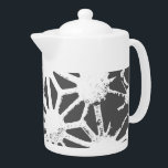 Charcoal gray geometric pattern teapot<br><div class="desc">Charcoal gray geometric pattern</div>