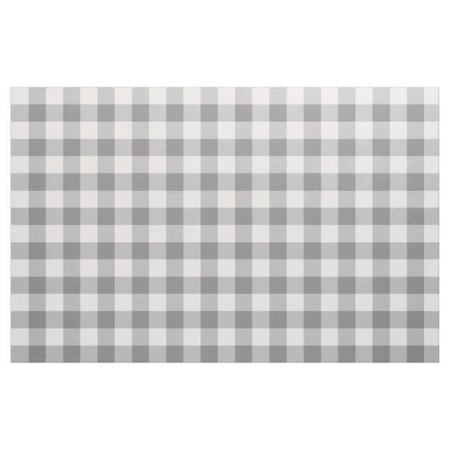 Charcoal Gray Gingham Pattern Fabric (Yard)