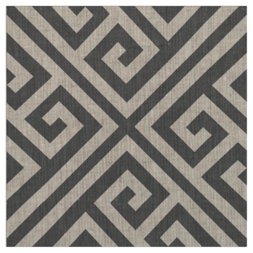 Charcoal Gray Greek Key Large Scale Fabric