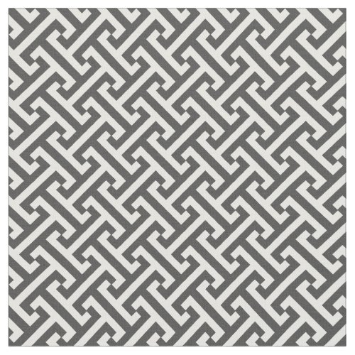 Charcoal Gray Greek Key Pattern Fabric