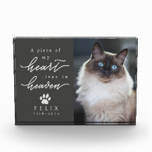 Charcoal Gray Heart Lives in Heaven Cat Memorial