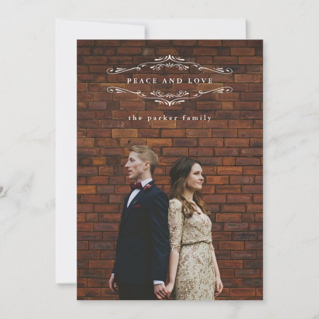 Charcoal Gray Holiday Elegance | Photo Card (Front)