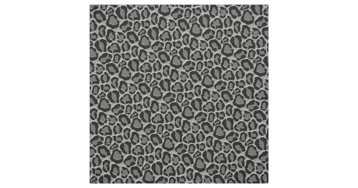 Charcoal Gray Leopard Animal Print Fabric Zazzle