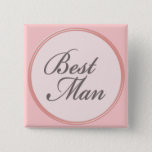 Charcoal Gray Light Pink Best Man Button at Zazzle