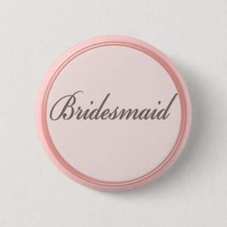 Charcoal gray light pink Bridesmaid button