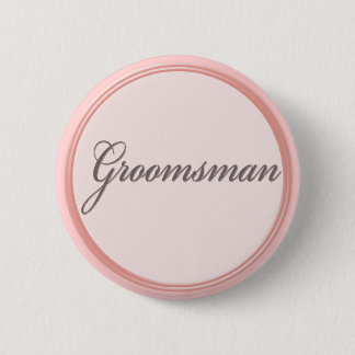 Charcoal gray light pink Groomsman button