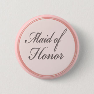 Charcoal gray light pink Maid of Honor button