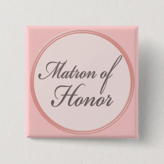 Charcoal gray light pink Matron of Honor button