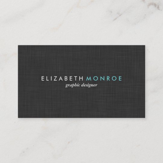 Charcoal Gray Linen Texture Sleek Simple Business Card | Zazzle.com