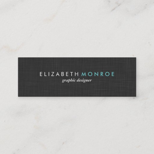 Customizable Charcoal Gray Linen Texture Sleek Simple Business Card Template
