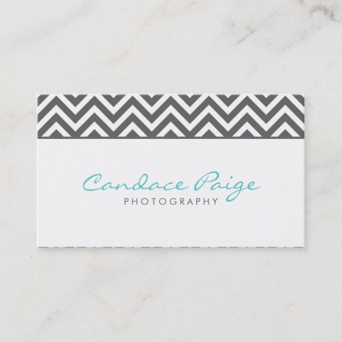 Charcoal Gray Modern Chevron Stripes Business Card