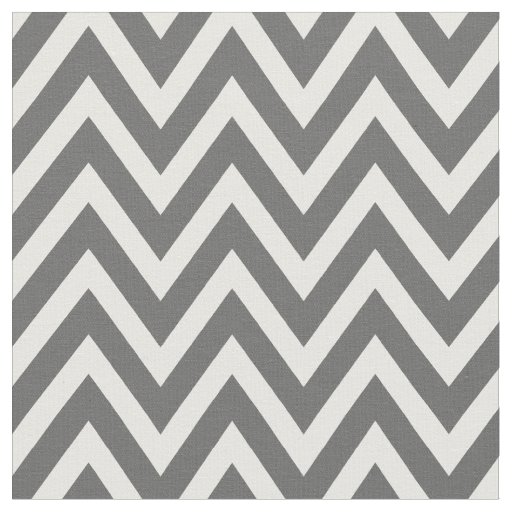 Charcoal Gray Modern Chevron Stripes Fabric