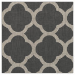 Charcoal Gray Modern Quatrefoil Large Scale Fabric