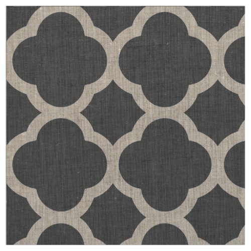 Charcoal Gray Modern Quatrefoil Large Scale Fabric