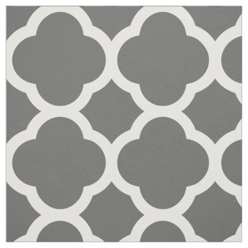 Charcoal Gray Modern Quatrefoil Large Scale Fabric