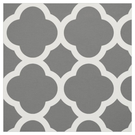 Charcoal Gray Modern Quatrefoil Large Scale Fabric