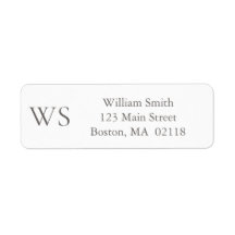 Charcoal Gray Monogram Return Address