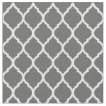 Charcoal Gray Moroccan Quatrefoil Fabric