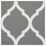 Charcoal Gray Moroccan Quatrefoil Large Scale Fabric
