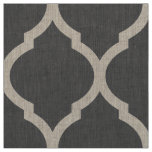 Charcoal Gray Moroccan Quatrefoil Large Scale Fabric