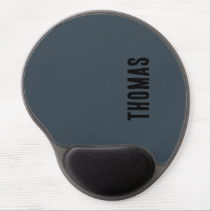 Charcoal Gray Personalized Minimalist Name Gel Mouse Pad