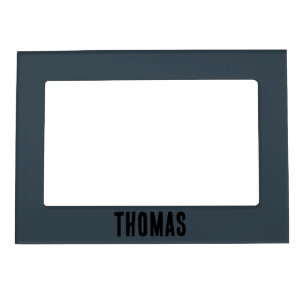 Charcoal Gray Personalized Minimalist Name Magnetic Frame