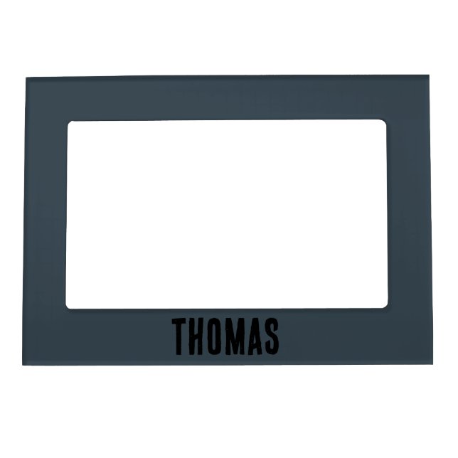 Charcoal Gray Personalized Minimalist Name Magnetic Frame (Front)