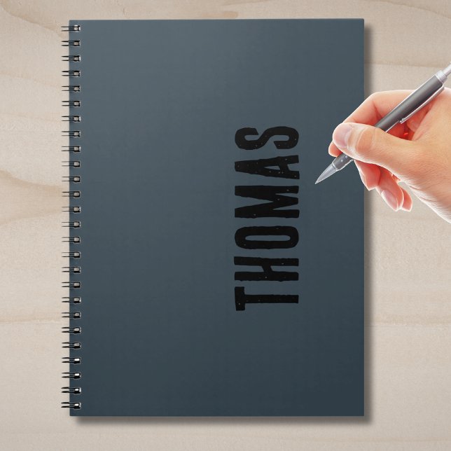 Charcoal Gray Personalized Minimalist Name Notebook (Creator Uploaded)