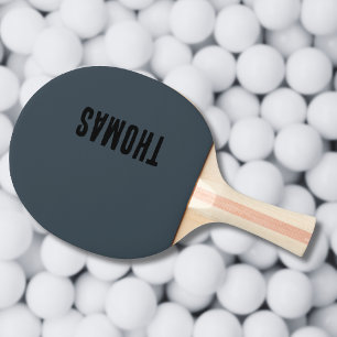 Charcoal Gray Personalized Minimalist Name Ping Pong Paddle