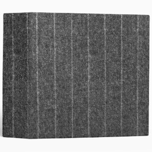 Charcoal Gray Pinstripe Tweed Slate Black Fabric Binder