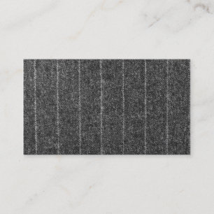 Charcoal Gray Pinstripe Tweed Slate Black Fabric Business Card